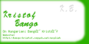 kristof bango business card